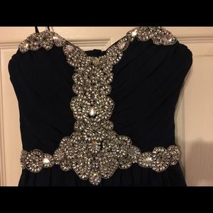 Navy Chiffon Formal Dress